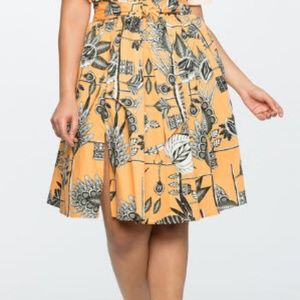 Nature Print Midi Skirt